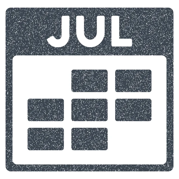 Juli Kalender Gitter körnige Textur Symbol — Stockvektor