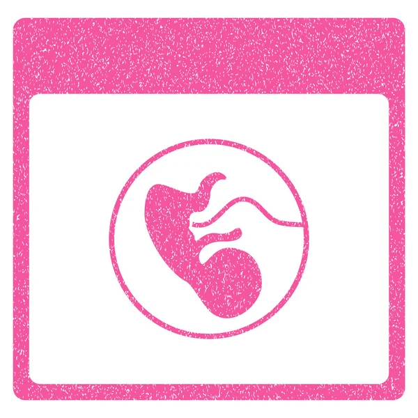 Human Embryo Calendar Page Grainy Texture Icon — Stock Vector
