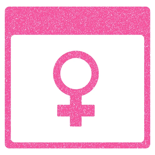 Venüs kadın sembol takvim sayfası grenli doku simgesi — Stok Vektör