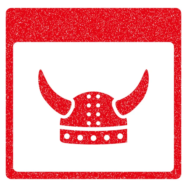 Horned ősi sisak naptár oldal Szemcsés textúra ikon — Stock Vector