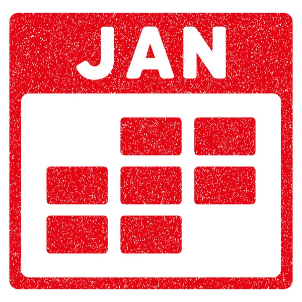 Januar Kalender Gitter körnige Textur Symbol — Stockvektor