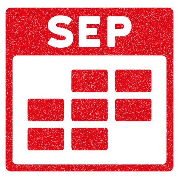 September Kalender Gitter körnige Textur Symbol — Stockvektor