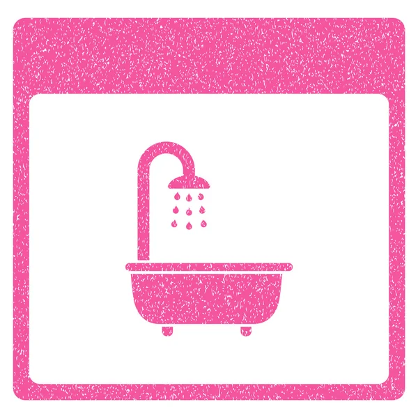 Εικονίδιο κοκκώδη υφή σελίδα ημερολογίου ντους μπανιέρα — Διανυσματικό Αρχείο