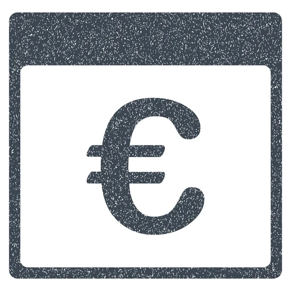Euro Moneda Calendario Página Grainy Texture Icono — Vector de stock