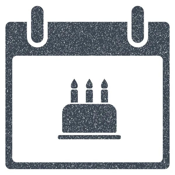 Calendario de la torta de cumpleaños Día Grainy Texture Icon — Vector de stock