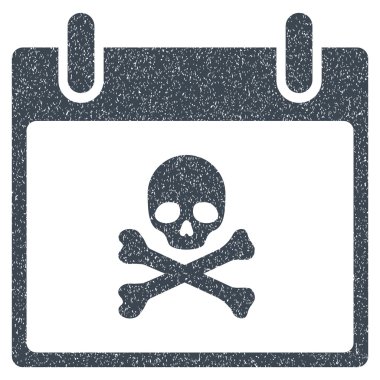 Ölüm kafatası takvim gün grenli doku simgesi