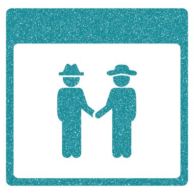 Erkekler el sıkışma takvim sayfası grenli doku simgesi