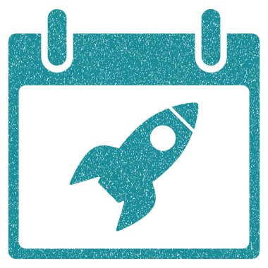 Roket takvim gün grenli doku simgesi
