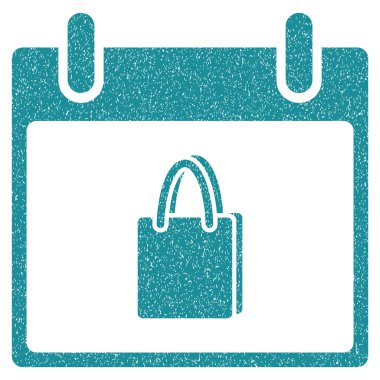 Alışveriş çantası takvim gün grenli doku simgesi