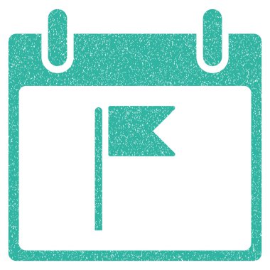 Bayrak takvim gün grenli doku simgesi