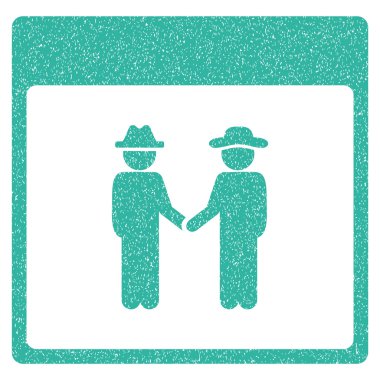 Erkekler el sıkışma takvim sayfası grenli doku simgesi