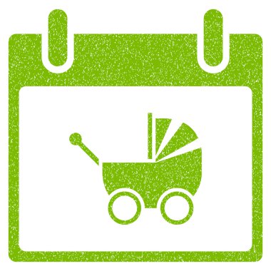 Bebek arabası takvim gün grenli doku simgesi