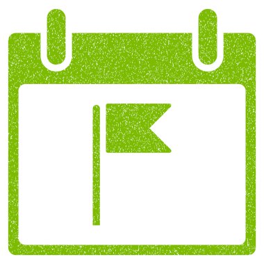 Bayrak takvim gün grenli doku simgesi