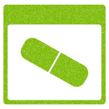 Takvim sayfası grenli doku simgesi ilaç kapsül