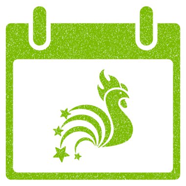 Horoz havai fişek takvim gün grenli doku simgesi