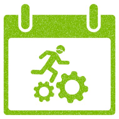 Çalışan işçi takvim gün grenli doku simgesi