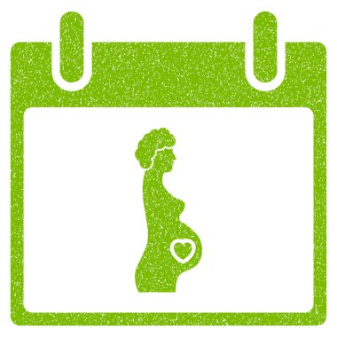 Hamile kadın takvim gün grenli doku simgesi