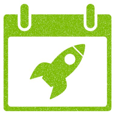 Roket takvim gün grenli doku simgesi