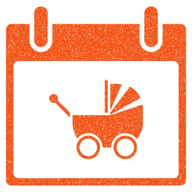 Bebek arabası takvim gün grenli doku simgesi