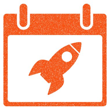 Roket takvim gün grenli doku simgesi