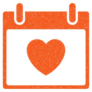 Favori kalp takvim gün grenli doku simgesi