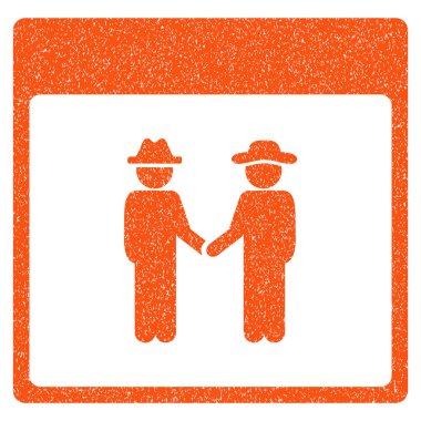 Erkekler el sıkışma takvim sayfası grenli doku simgesi