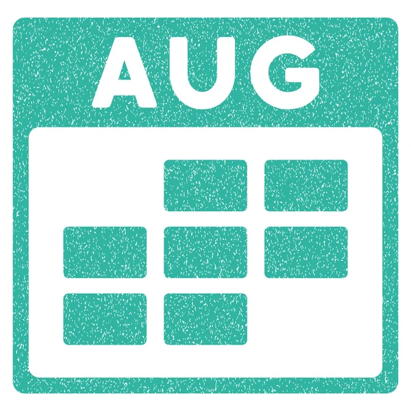 Agosto Calendário Grade Grainy Textura Ícone — Vetor de Stock