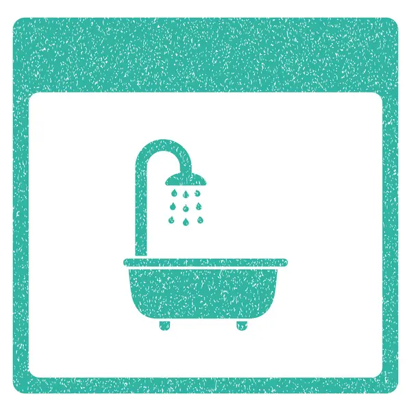 Shower Bath Calendar Page Grainy Texture Icon — Stock Vector