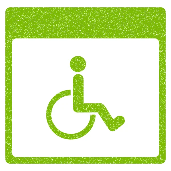 Page de calendrier handicapé Icône texture granuleuse — Image vectorielle