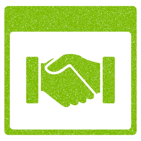 Handshake Calendário Página Grainy Texture Icon — Vetor de Stock