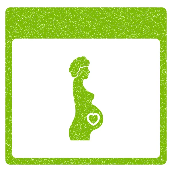 Календарь беременной женщины Страница с зернистой текстурой — стоковый вектор