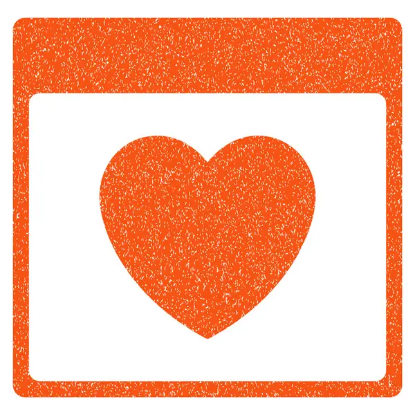Favourite Heart Calendar Page Grainy Texture Icon — Stock Vector