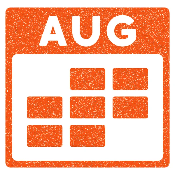 Agosto Calendário Grade Grainy Textura Ícone —  Vetores de Stock