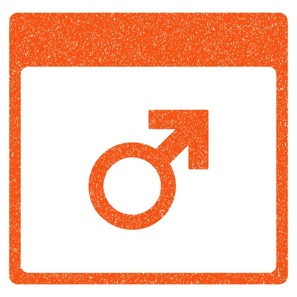 Marte Símbolo Masculino Calendário Página Grainy Texture Icon —  Vetores de Stock
