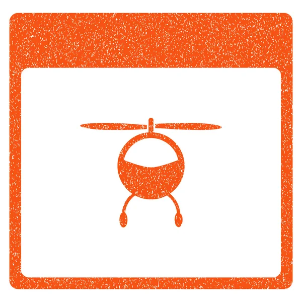 Helicóptero Calendário Página Grainy Texture Icon — Vetor de Stock