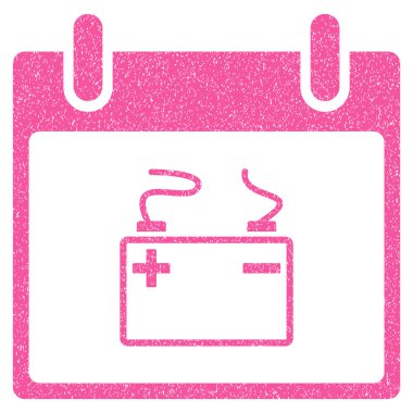 Akümülatör takvim gün grenli doku simgesi