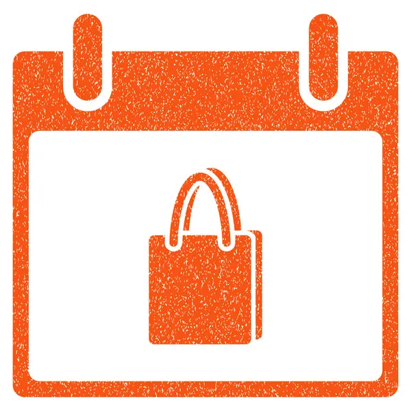 Saco de compras Calendário Dia Grainy Texture Icon — Vetor de Stock