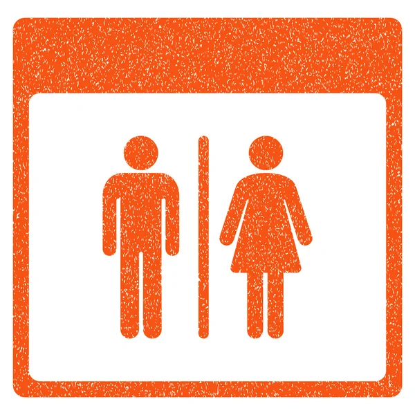トイレの人カレンダー ページのザラザラした質感のアイコン — ストックベクタ