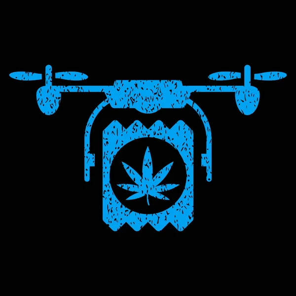 Ikon Pengiriman Cannabis Drone Grainy - Stok Vektor