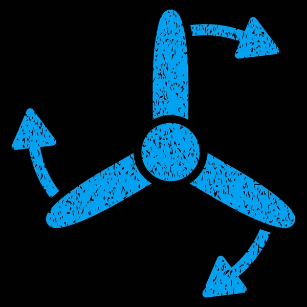 Drei-Blatt-Schraube Rotation körnige Textur Symbol — Stockvektor