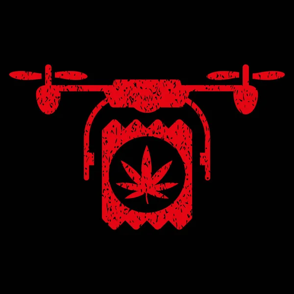Drone esrar teslim grenli doku simgesi — Stok Vektör