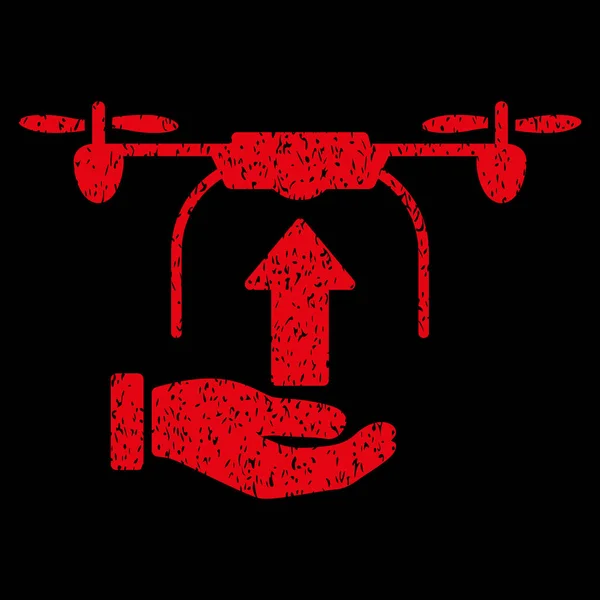 Stuur Drone handpictogram korrelige textuur — Stockvector