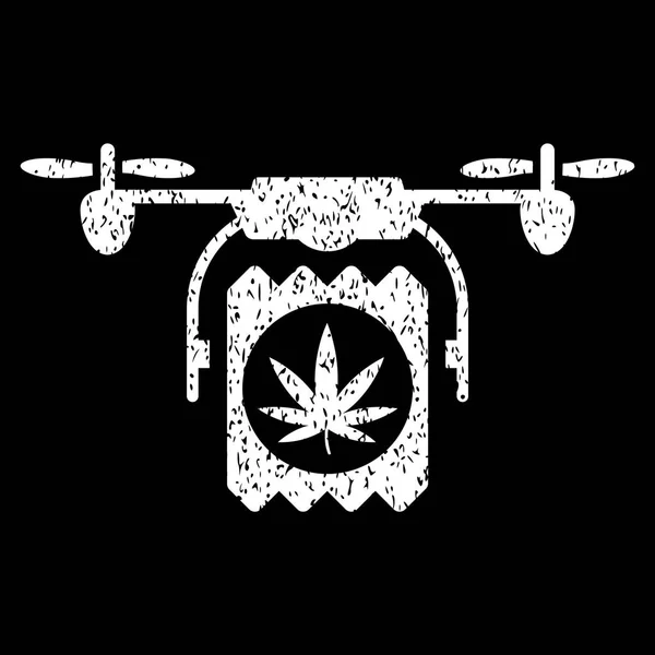 Pictogram van de korrelige textuur van de levering van drone Cannabis — Stockvector
