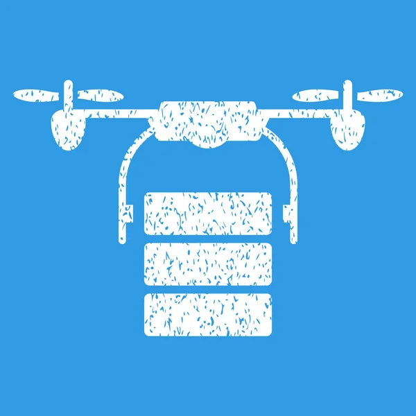 Rakomány Drone szemcsés textúra ikon — Stock Vector