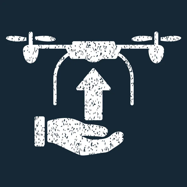 Stuur Drone handpictogram korrelige textuur — Stockvector