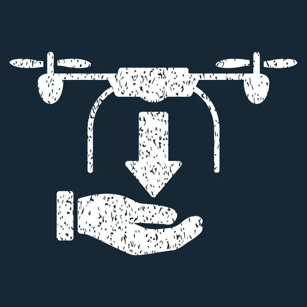 Zwalnianie Drone ręki ikonę ziarniste tekstury — Wektor stockowy