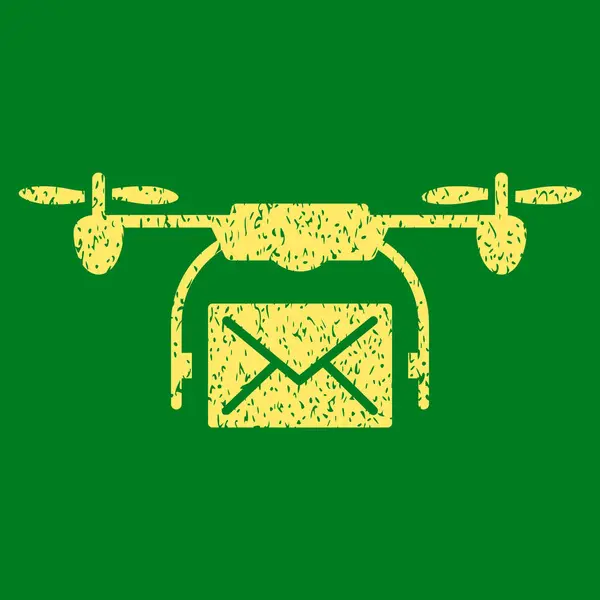 Mail Delivery Drone szemcsés textúra ikon — Stock Vector