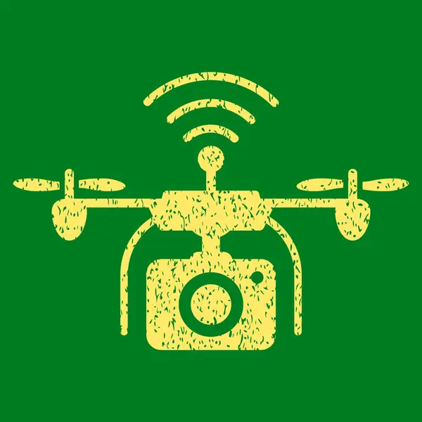 Rádió fényképezőgép Drone szemcsés textúra ikon — Stock Vector