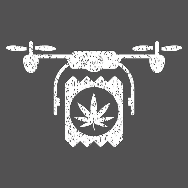 Drohne Cannabis Lieferung körnige Textur Symbol — Stockvektor