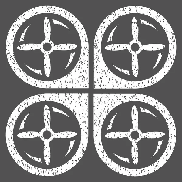 Quadrotorschrauben Rotation körnige Textur Symbol — Stockvektor